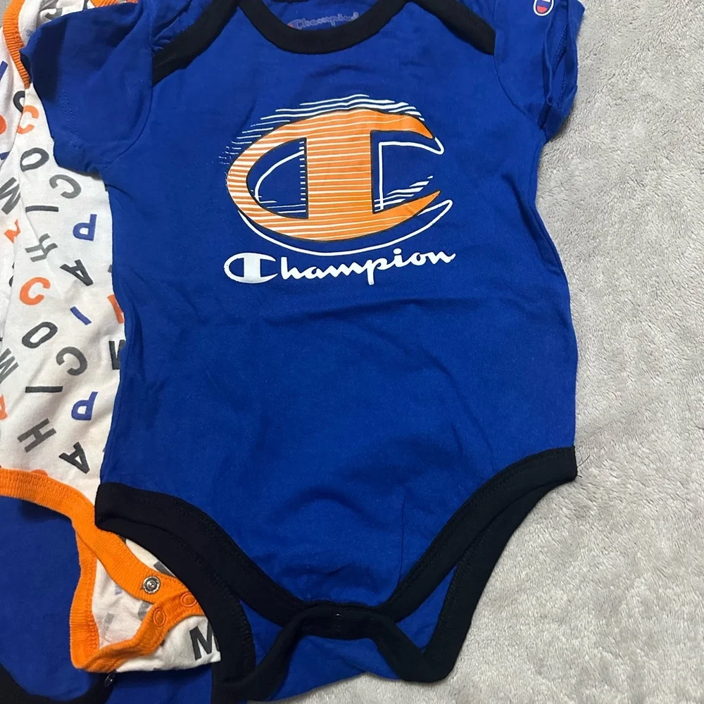 Champion Bodysuit Blue and Orange Athletic Design